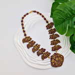 Majestic Maroon Peacock Necklace