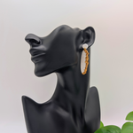 Sleek Silver & Gold Glitter Leaf Earrings