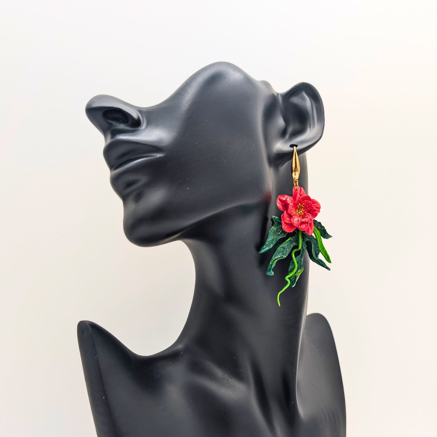 Blooming Hibiscus Dangle Earrings