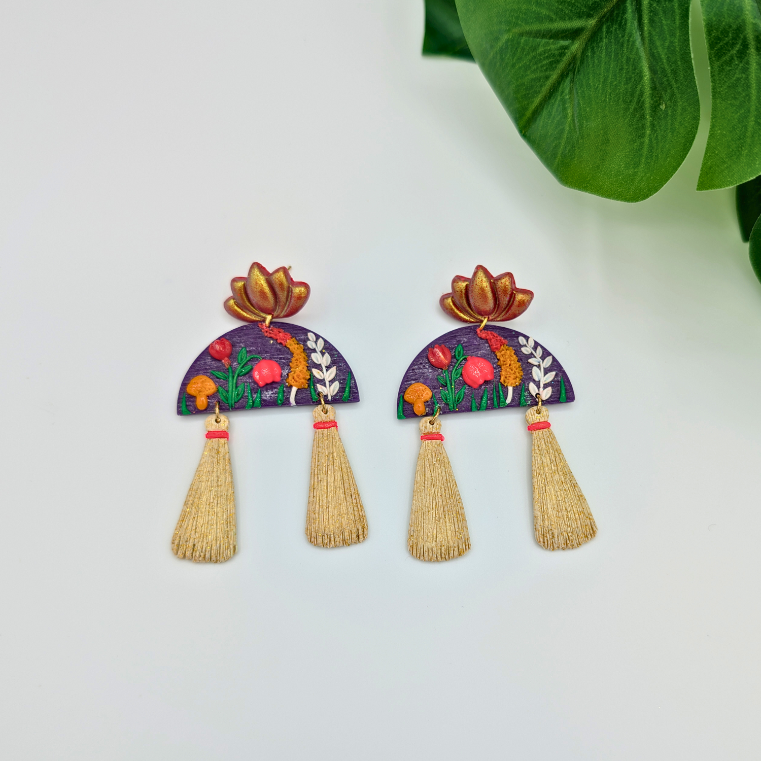 Blooming Lotus Tassel Earrings