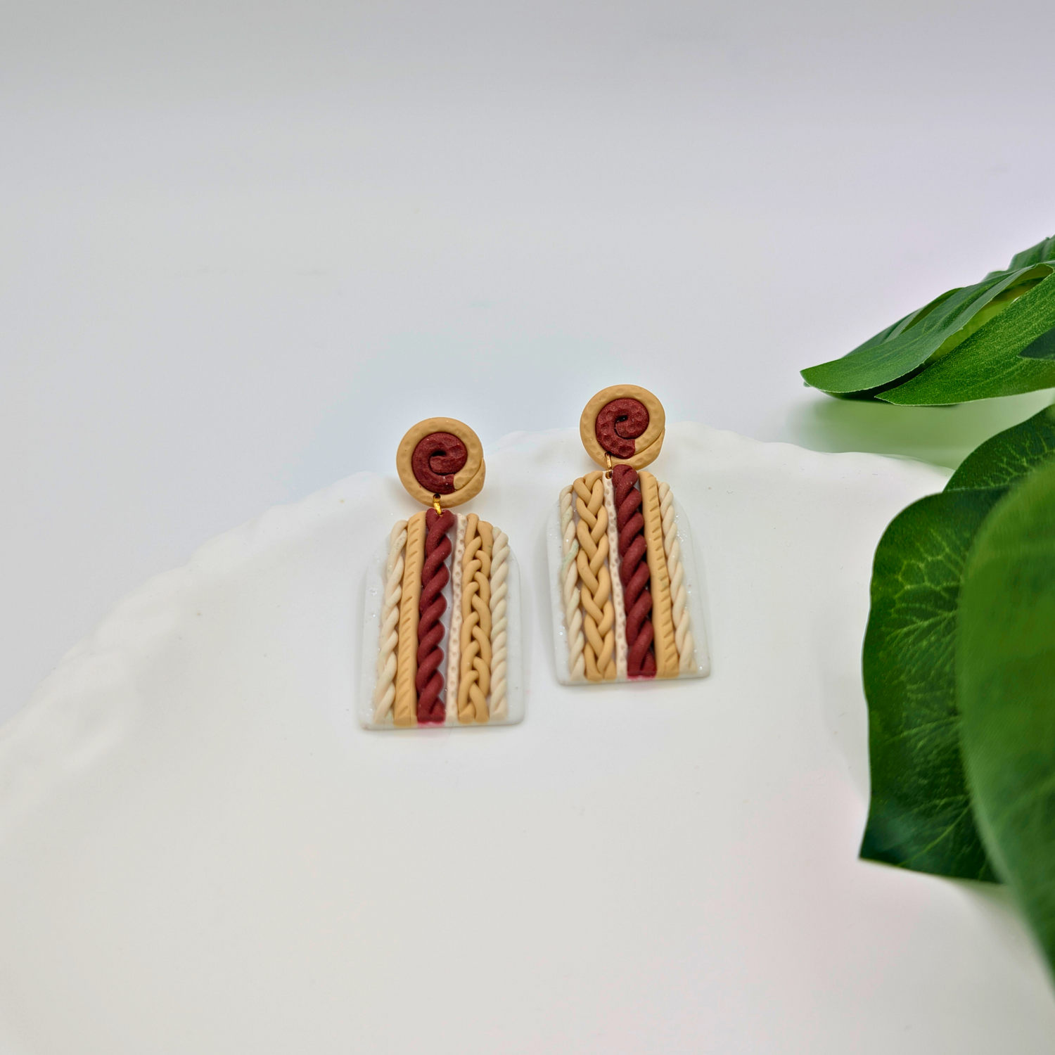 Braided Beige Harmony Earrings