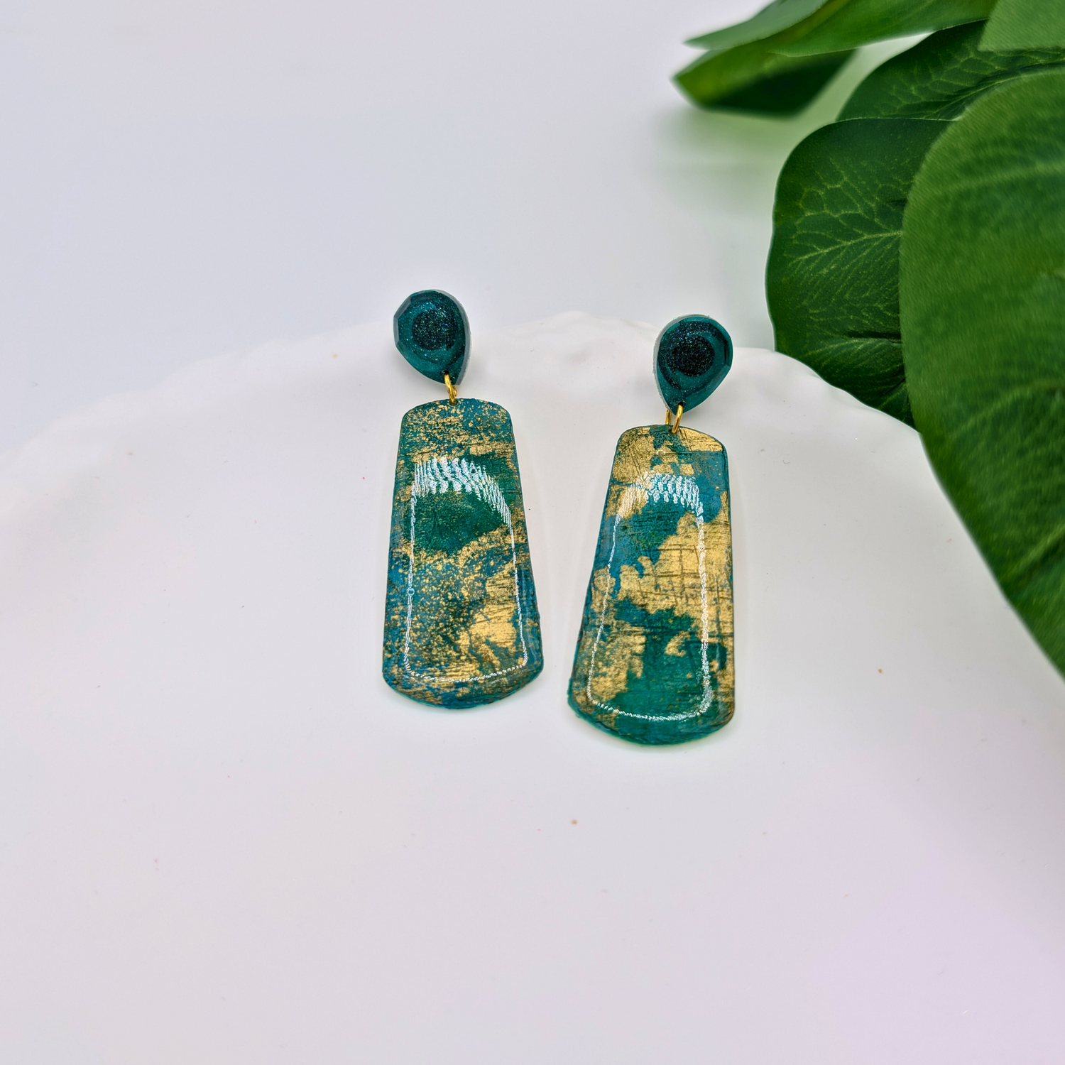 Ocean Marble Resin Earrings