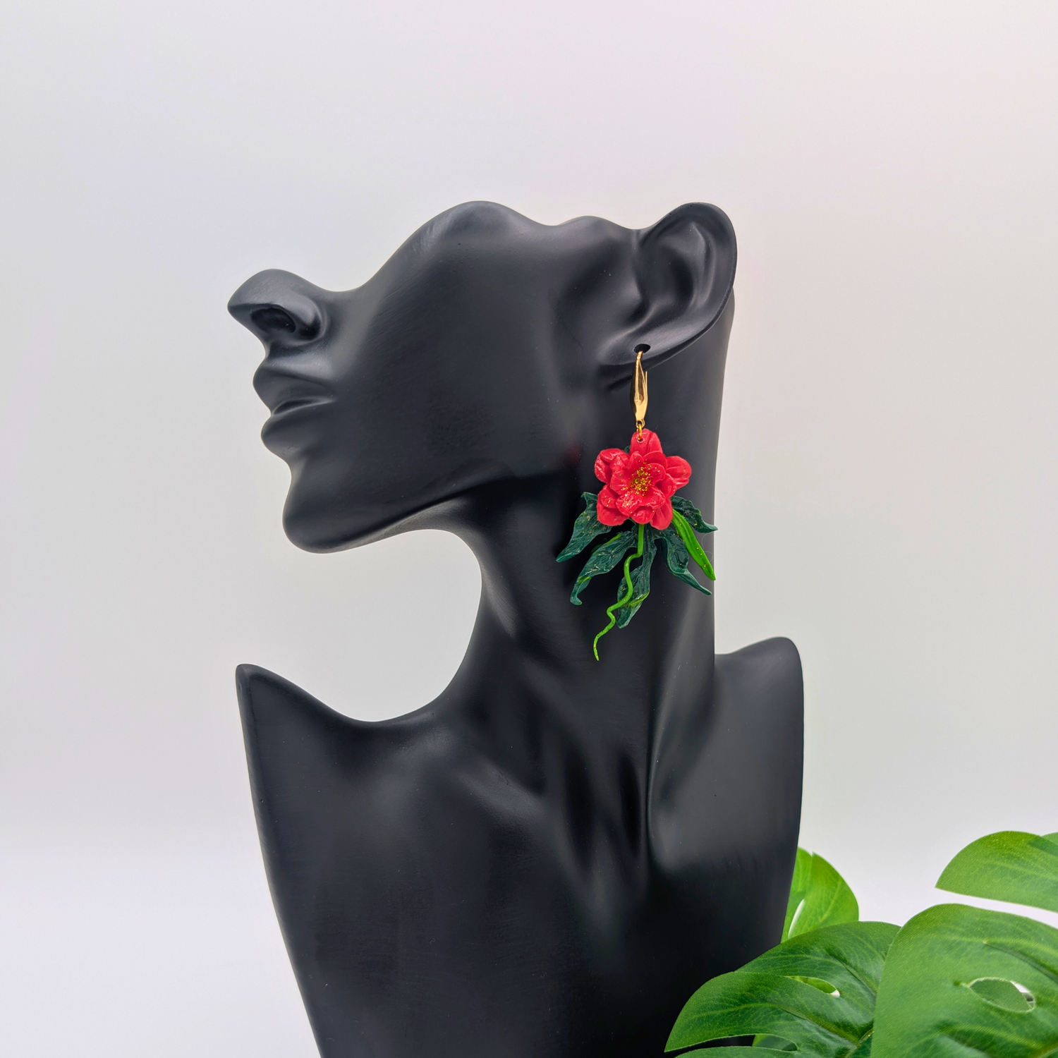 Blooming Hibiscus Dangle Earrings