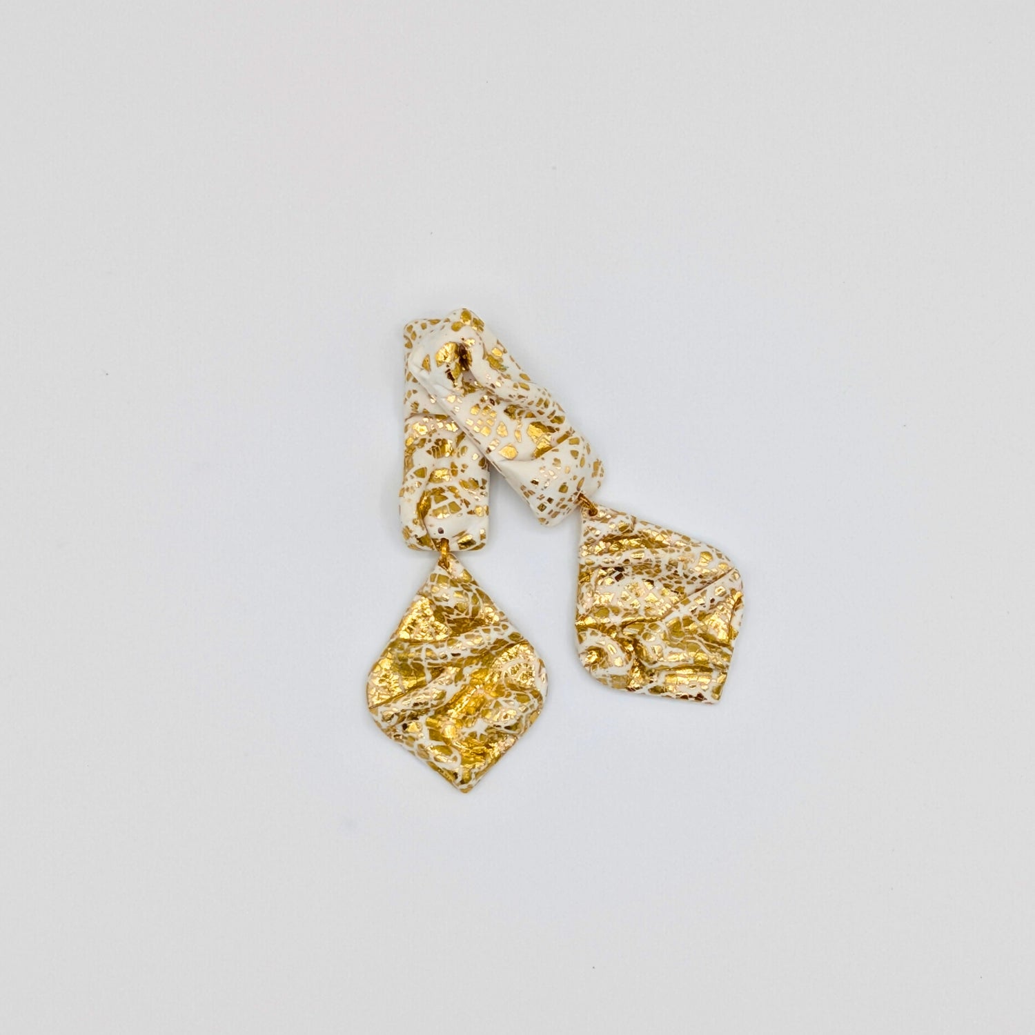 Golden Mosaic Fold Earrings