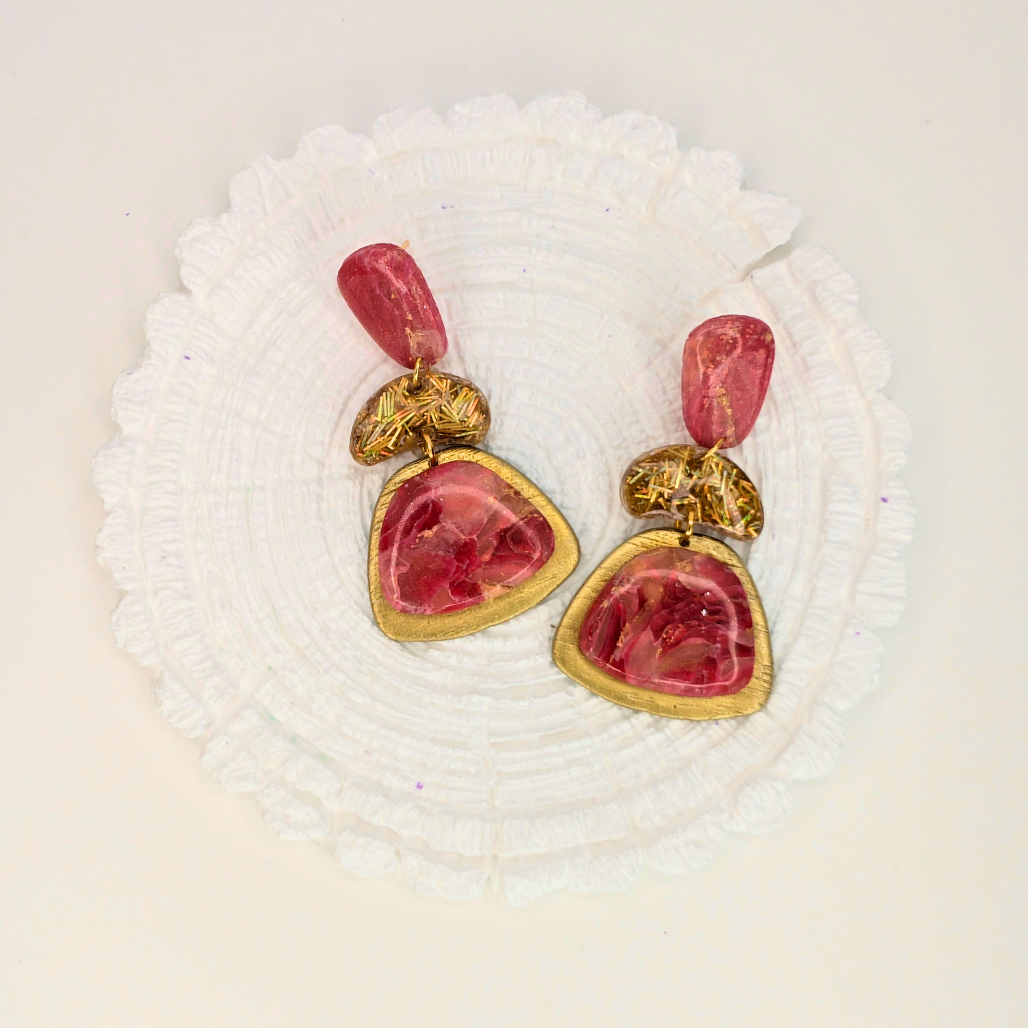 Blush Mirage Layered Earrings