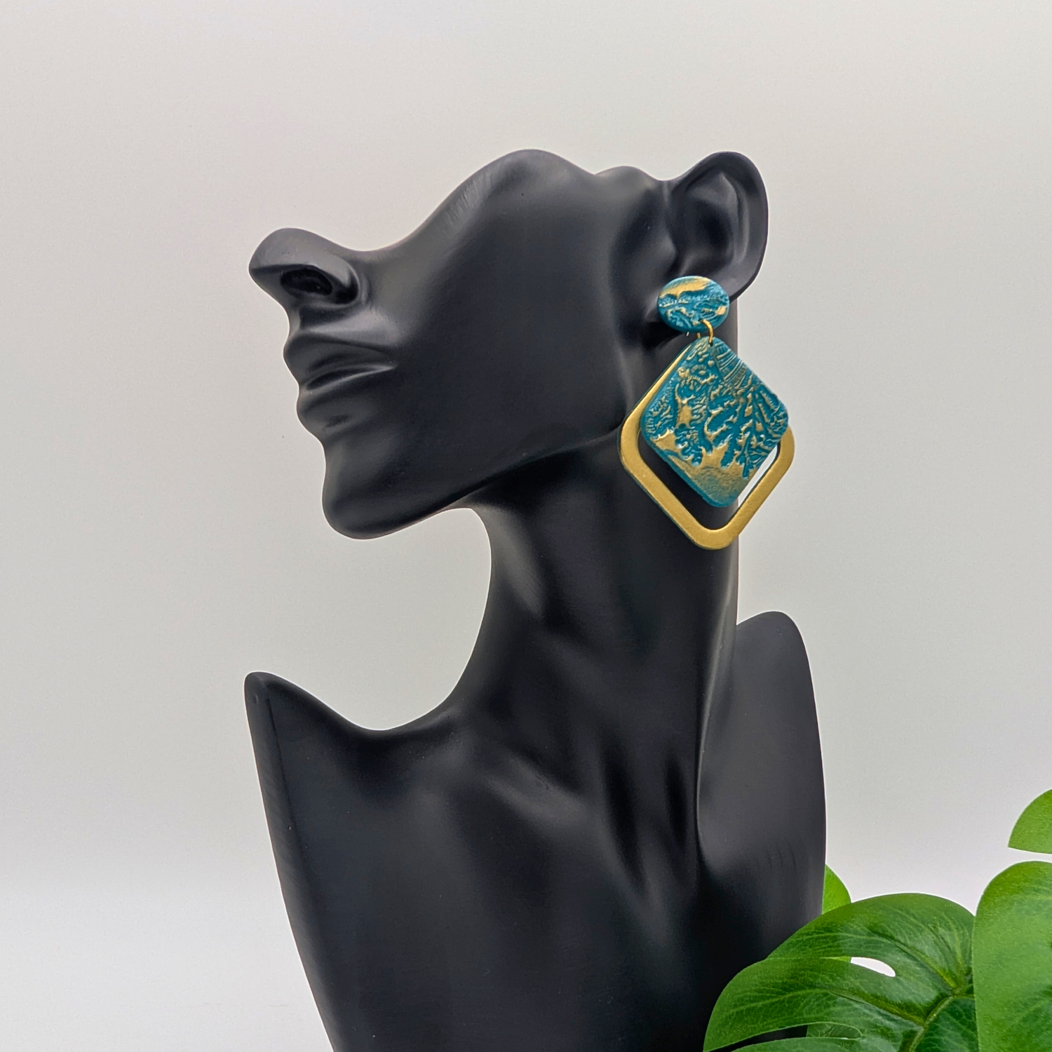 Verdant Terrain Geometric Earrings