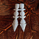 Handmade Ancient-Inspired Geometric Polymer Clay Earrings with Vintage Silver-Tone Finish