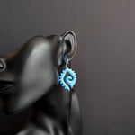 Handmade Blue Crystal and Shell Polymer Clay Earrings