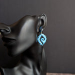 Handmade Blue Crystal and Shell Polymer Clay Earrings