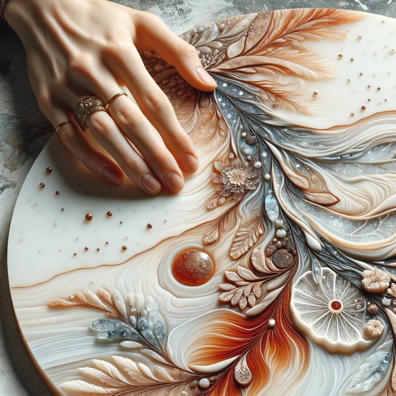 Elegant Resin Artwork Detail