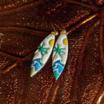 Handmade Tropical Escape Polymer Clay Earrings with Palm Trees, Waves, and Sunny Skies Design